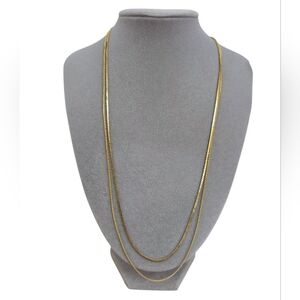 Double Layered 18k Gold Plated Stainless Steel Necklace 24"